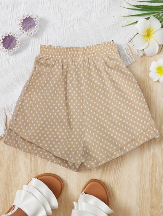 Solid Colored Polka Dot Shorts